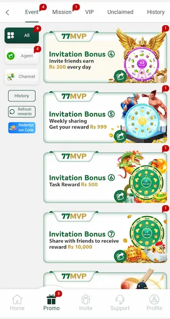 77mvp game is real money platform   promotional offers deposit bonus, invite bonus, new player bonus, and daily bonuses.