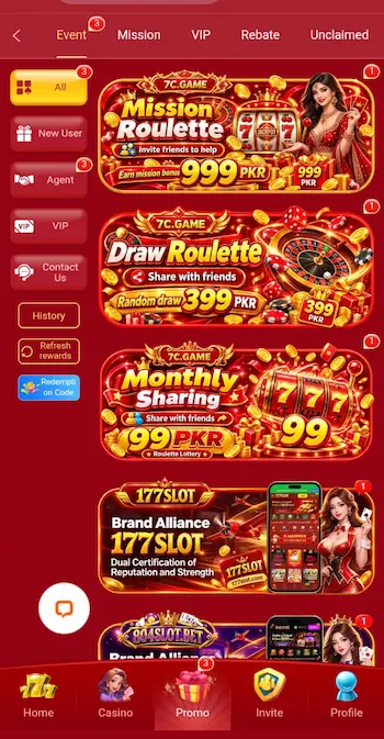 7C Game may offer promotional rewards, bonuses, and special campaigns for eligible users. so players should always check the latest terms, wagering requirements, eligibility conditions, and expiry dates before claiming any offer extra entertainment benefits rather than guaranteed winnings.